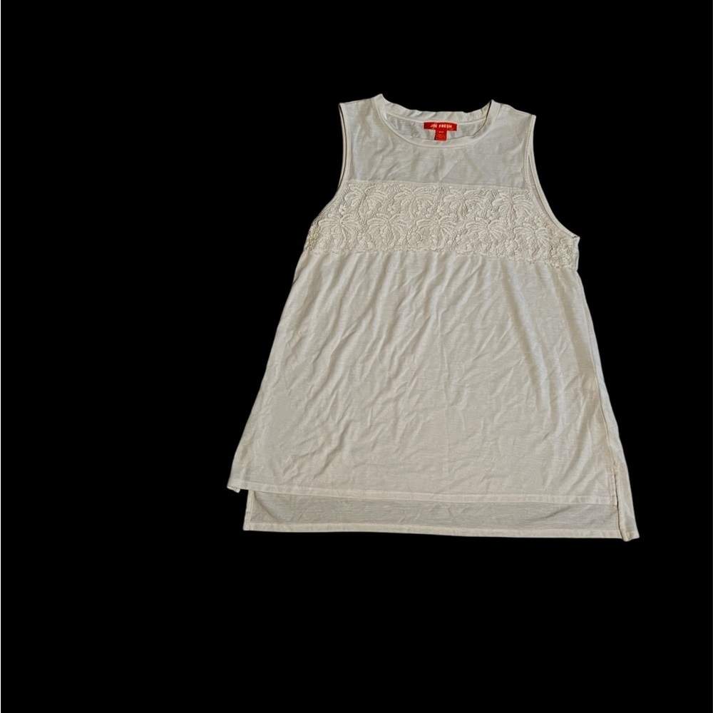 Women's Sleeveless Lace Top - Cream